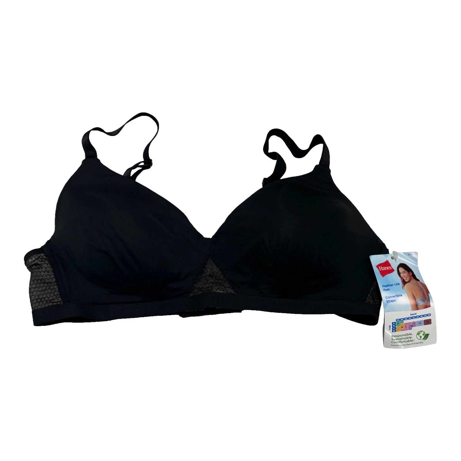 Hanes Black L Bras & Bra Sets for Women