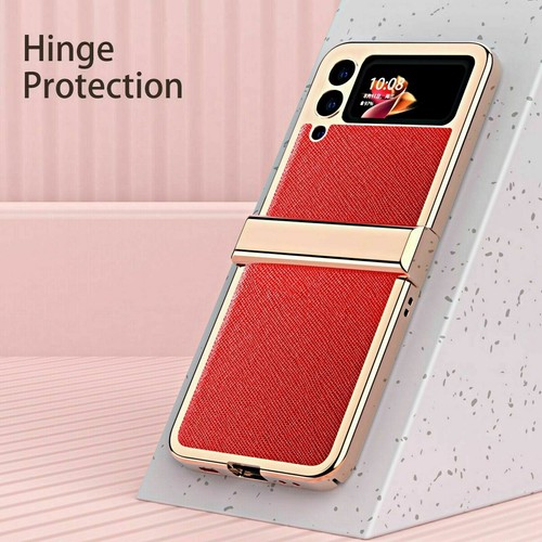For Samsung Galaxy Z Flip 3 5G Shockproof Luxury Plating Leather PC Case Cover - Photo 8 sur 28