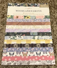 Crate Paper Maggie Holmes WOODLAND GROVE 6X8 Scrapbook Card Paper Pad 36 Pages