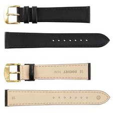 10mm 22mm Long Smooth Calfskin Fine Leather Watch Band Straps