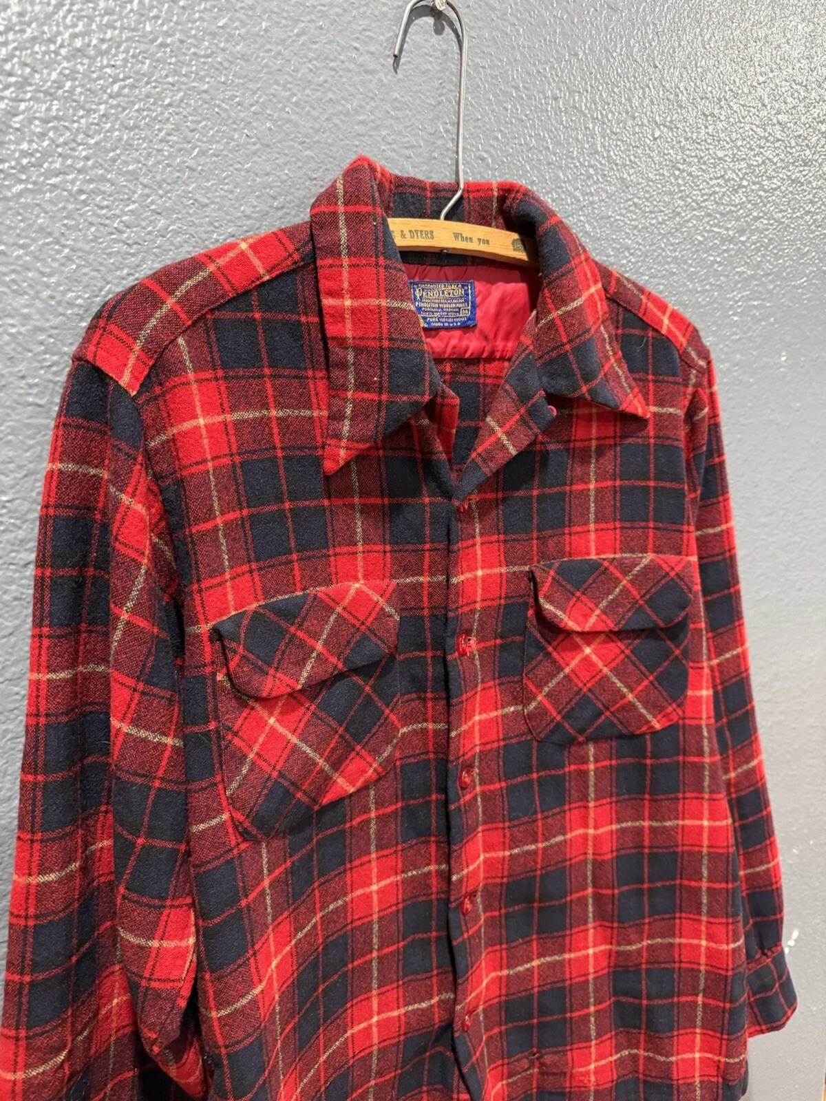 Vintage 70’s Pendleton Plaid Wool Loop Collar Boa… - image 1