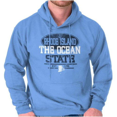 Rhode Island Ocean State Souvenir Gift RI Hoodie Hooded Sweatshirt Men Women - Picture 7 of 7