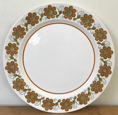 Vtg Mikasa Mediterrania Anita 4092 Japan Stoneware Floral Serving Chop Plate 12"