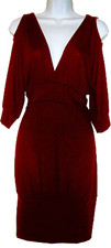 Beautiful Open Shoulder Burgundy Sweater Dress Size 2X