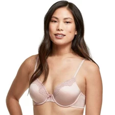 Maidenform Comfort Devotion Extra Coverage Lace Trim Bra 09404 Pink Sz.34D,34DD