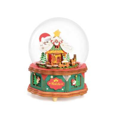 Robotime DIY Christmas Town Weihnachten Spieluhr Holzpuzzle Modell Nr. AM46
