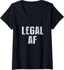 21st Birthday Gift Legal AF 21 Years Old Funny Gift Ladies' V-Neck Tshirt