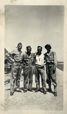 WW2 Era Photo U.S. Group Of GIs By Base Camp Tent