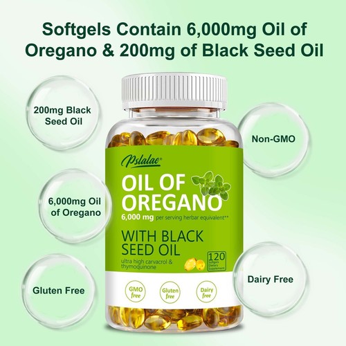 Oil of Oregano - with Carvacrol, Black Seed Oil - Antioxidant, Digestive Support - Picture 5 of 13