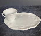 VTG Colony Harvest Milk Glass Snack Plate/ Punch Cup Set,  QUANTITY DISCOUNT!