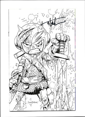 Quested 1 Black-White Battle Damage Signed by Tyler Kirkham w-COA A74