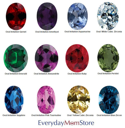 Mother's Jewelry Sterling Silver 1-6 Oval Birthstones Mothers Day Rings gift - Picture 2 of 9