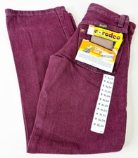 VTG Wrangler 9 Slim Actual 22x23 Pro Rodeo Competition Jeans Red Maroon NOS