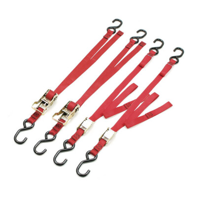 Ancra Quad Pack Red Tied Downs passend für Harley-Davidson & andere schwere Bikes