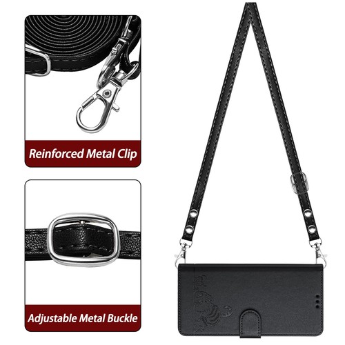 For T-Mobile Revvl 7 Pro Cute Pattern RFID Blocking Slots Crossbody Wallet Case - Picture 12 of 85
