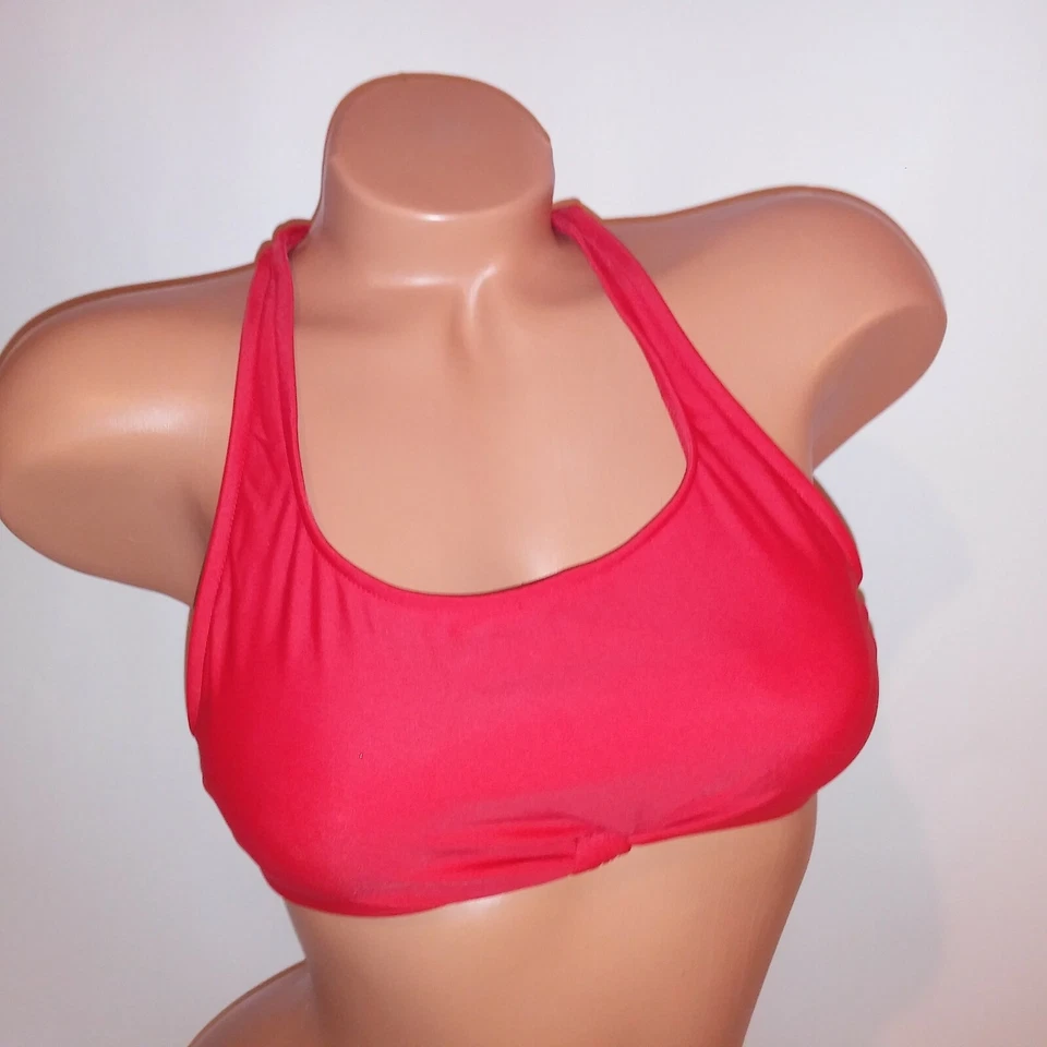 Top de bikini de natación No Boundaries mediano rojo espalda deportiva acolchado extraíble inalámbrico Foto 2 de 4