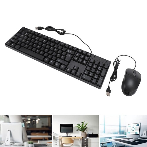New Wired USB Keyboard Mouse Set Ergonomic 104 Keys Keyboard Comfortable Grip Mo - Picture 13 of 24