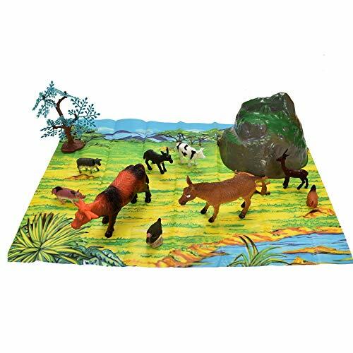 Игровой набор для фермерских животных KandyToys из 18 предметов в ванночке Farming Playset с игрушечной фермой A