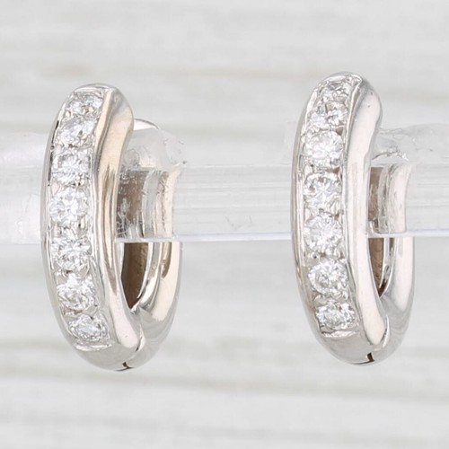Orecchini Huggie Hoop Diamante Taglio Rotondo 2,00 Ct – Argento 925 Placcato Oro Bianco 14k - 2