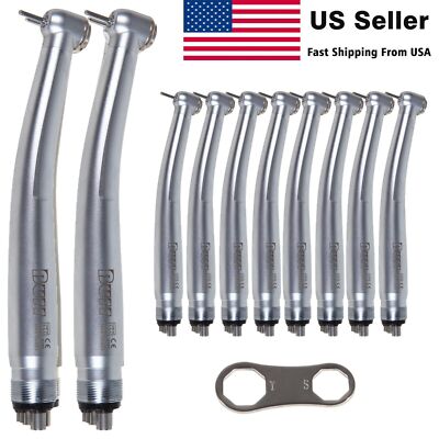 10 BURR NSK PANA MAX Style Dental High Speed Handpiece Turbine 4Hole Push ZA