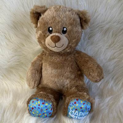Build-A-Bear BAB Happy Birthday Plush Teddy Bear Stuffed Toy Brown Tan 2018