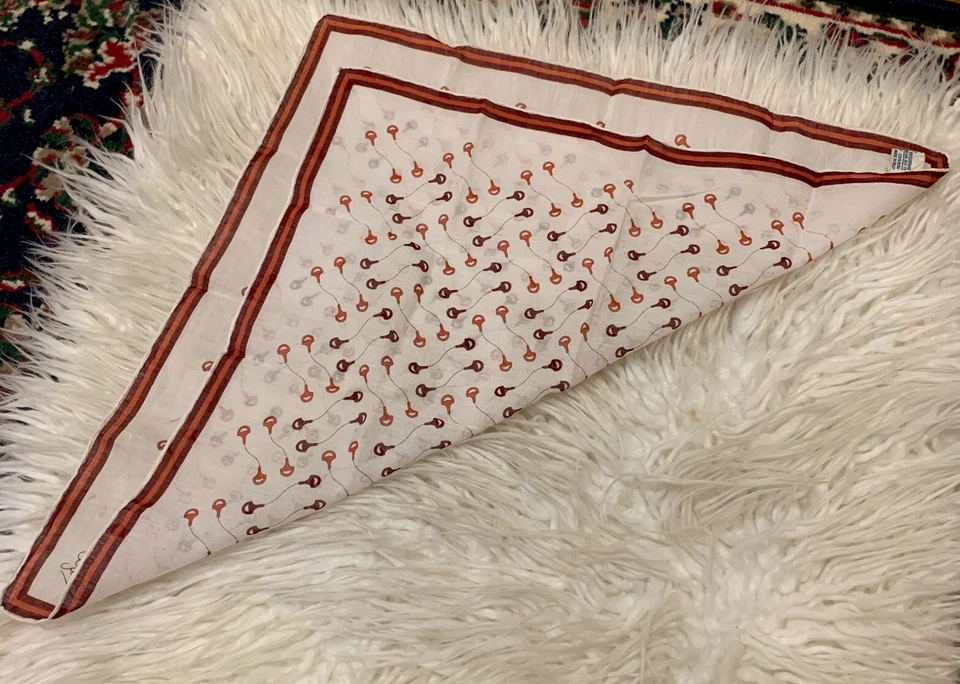 Vintg.Rare Authentic Gucci 70’s Floating Horsebit Handkerchief Neckerchief Small - Image 4 of 4