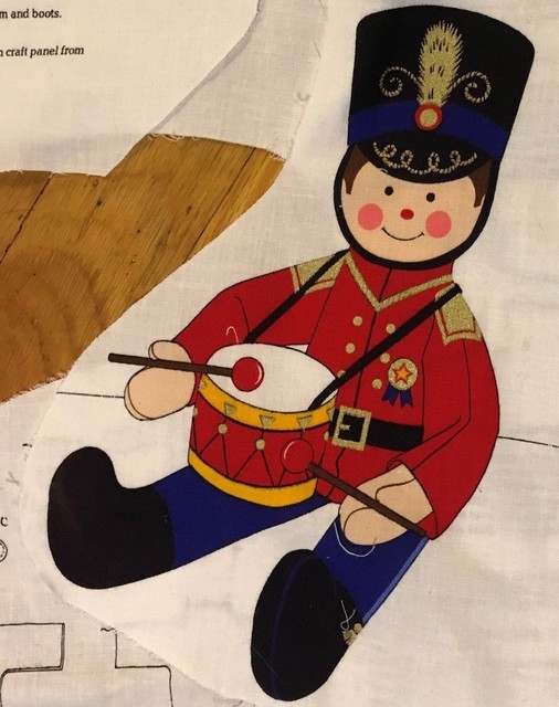 Vintage Cotton Fabric Panel "Little Drummer Boy" stuff him 21" tall eBay
