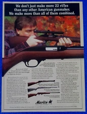1993 MARLIN MODEL 39TDS, 60SS, 25N .22 CALIBER HUNTING RIFLES ORGINAL PRINT AD