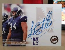2005 Press Luis Castillo ROOKIE Auto NORTHWESTERN WILDCATS SAN DIEGO CHARGERS