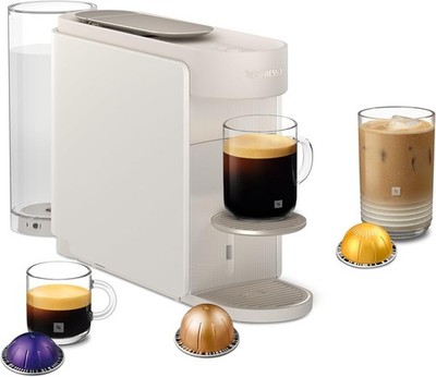 NESPRESSO De Longhi Vertuo Up Kaffeekapselmaschine Weiß 5 Tassengrößen 1,4L Tank