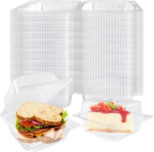 200pcs Clear Plastic Clamshell Takeout Containers 5.3x4.7x2.8"