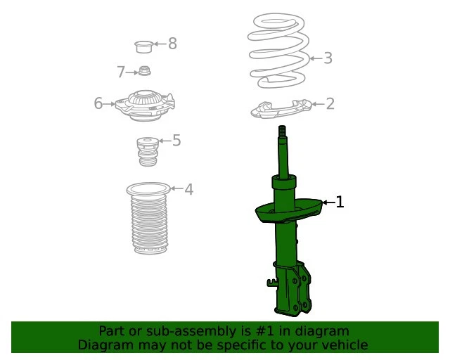 Genuine GM OEM 2021-2024 Trailblazer Front Driver Side Suspension Strut 42755595 - Image 3 of 4