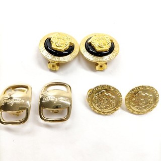 Versace Salvatore Ferragamo Earrings 3 set Gold Metal 5600779