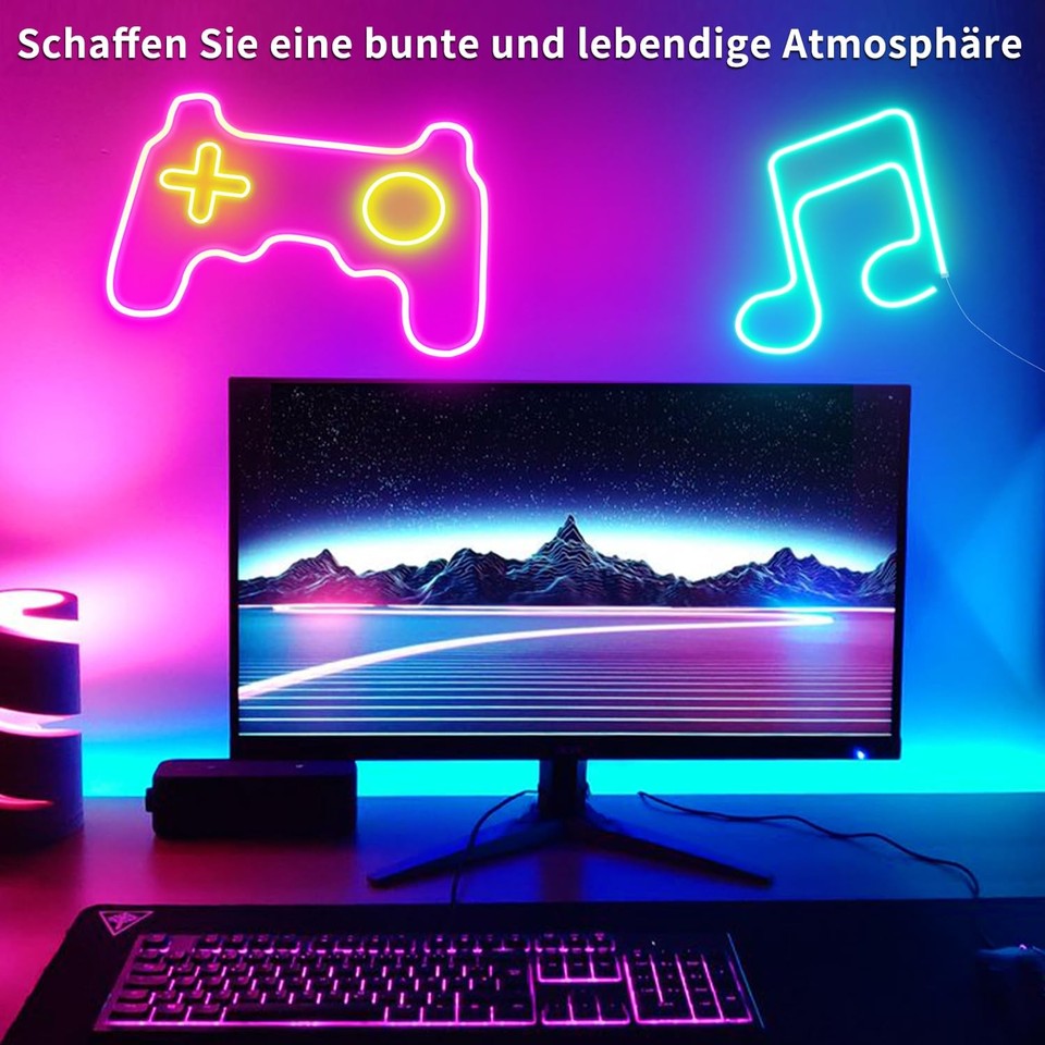 RGB Neon Rope Lights 132FT, App/Remote Control, IP65 Waterproof, Music ...