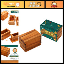 Secret Brain Teaser Jigsaw Safe Box - Wooden Puzzle with Hidden Compartments, Id