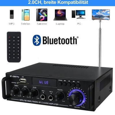 Bluetooth Mini Verstärker HiFi Power Audio Stereo Bass AMP USB MP3 FM Auto 2025