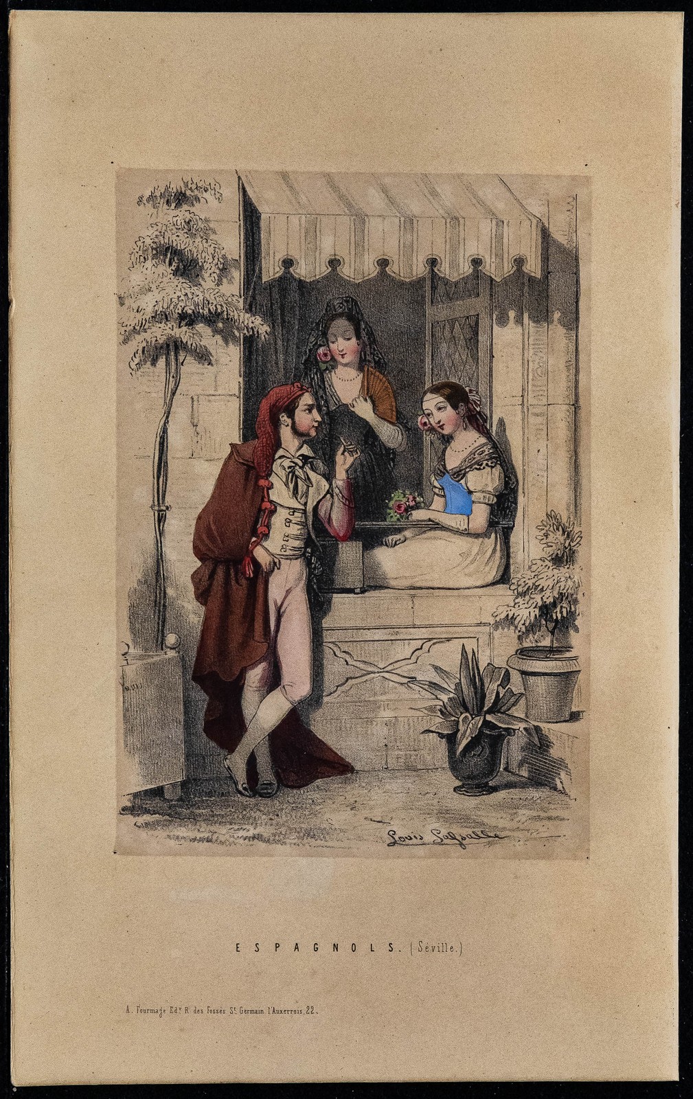 1842 - Trajes Tradicionales De Sevilla En España - Litografía Antigua
