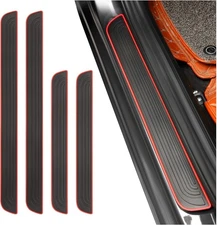 4x For Ford Accessories Car SUV Door Scuff Sill Covers Step Protector Red Edge
