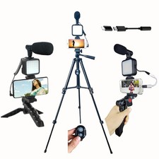 Vlogging Kit for iPhone  Android, YouTube Starter Set with Tripods, Light, M...