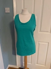 Ruth Langsford Essentials Basic Vest Cotton Blend Sea Green New Size 2XL