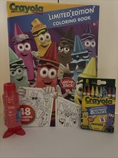 Crayola Limited Edition 8 Retired Crayons, Coloring Book Orange Red Sharpener
