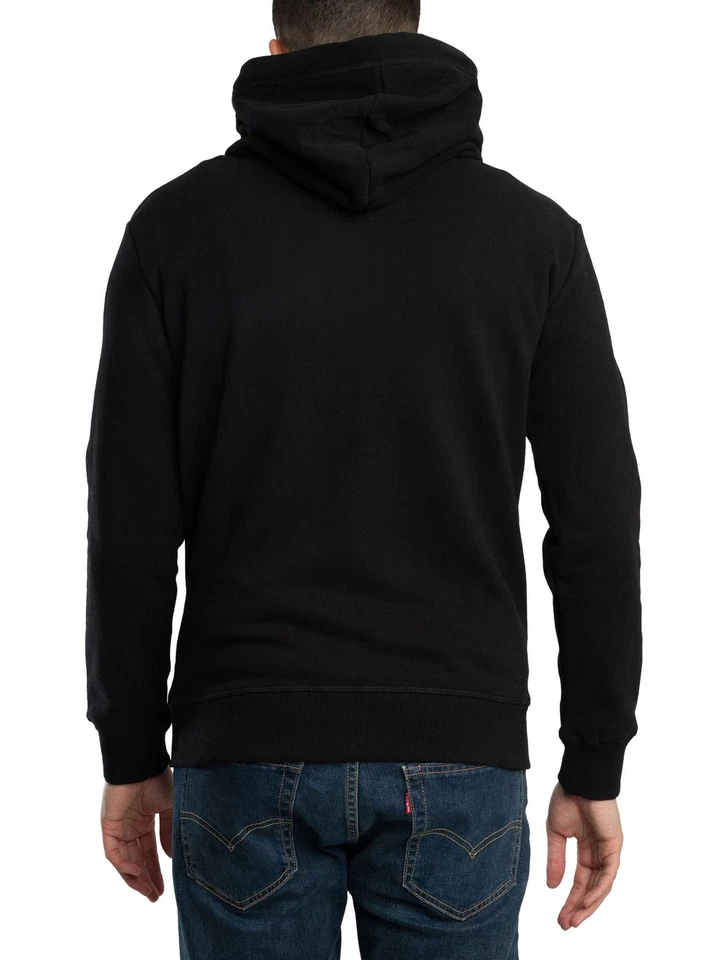Superdry Pour des hommes Sweat à capuche zippé avec logo essentiel, Noir - Photo 3/4