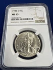 1942-S Walking Liberty Half Dollar 50c NGC MS65