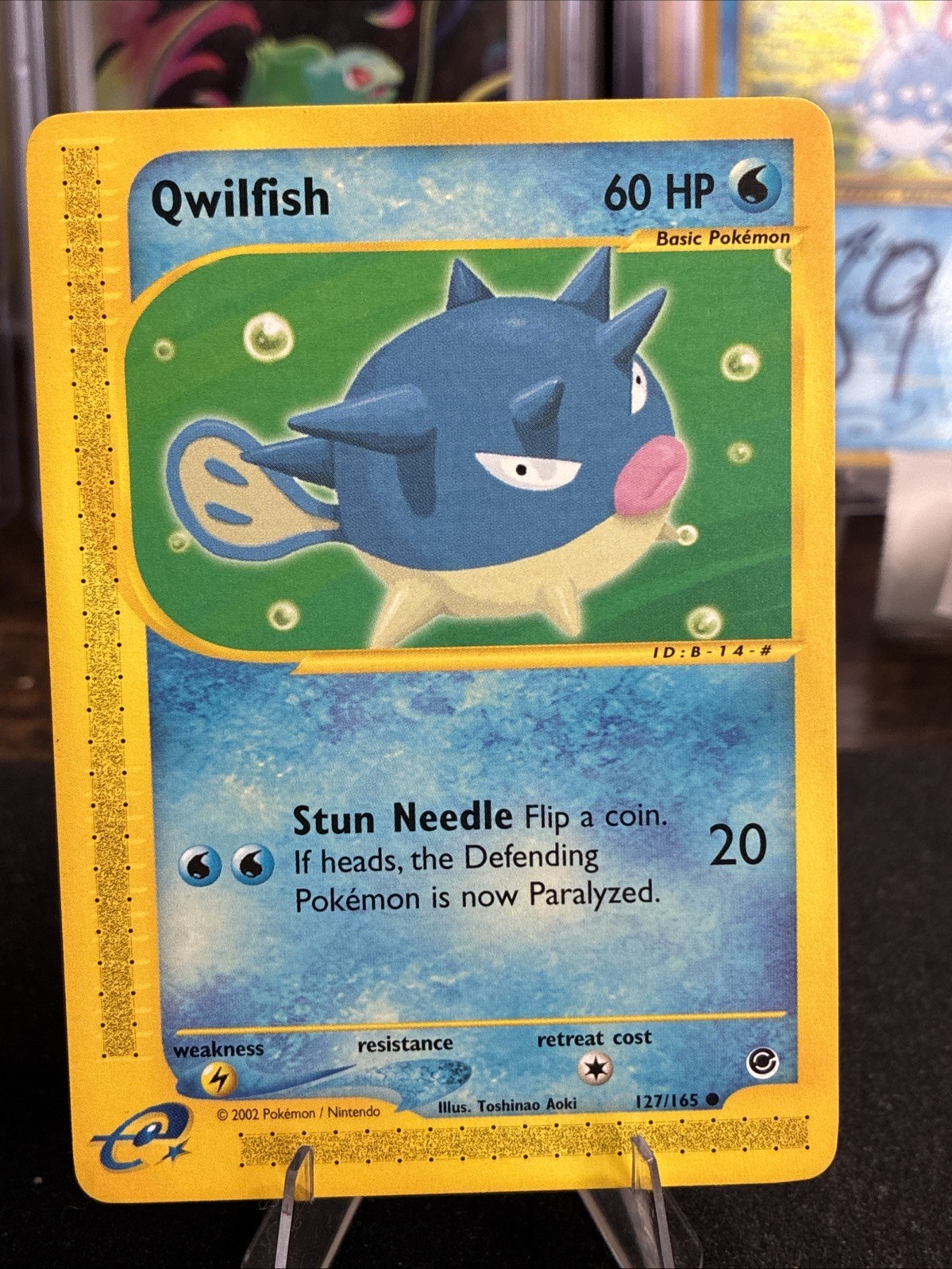 Pokemon TCG Qwilfish Card 127/165 Expedition Base Set, Regular Vintage 2002 LP