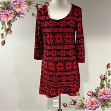 Floral Red and Black Women's stretchy mini Dress/ tunic