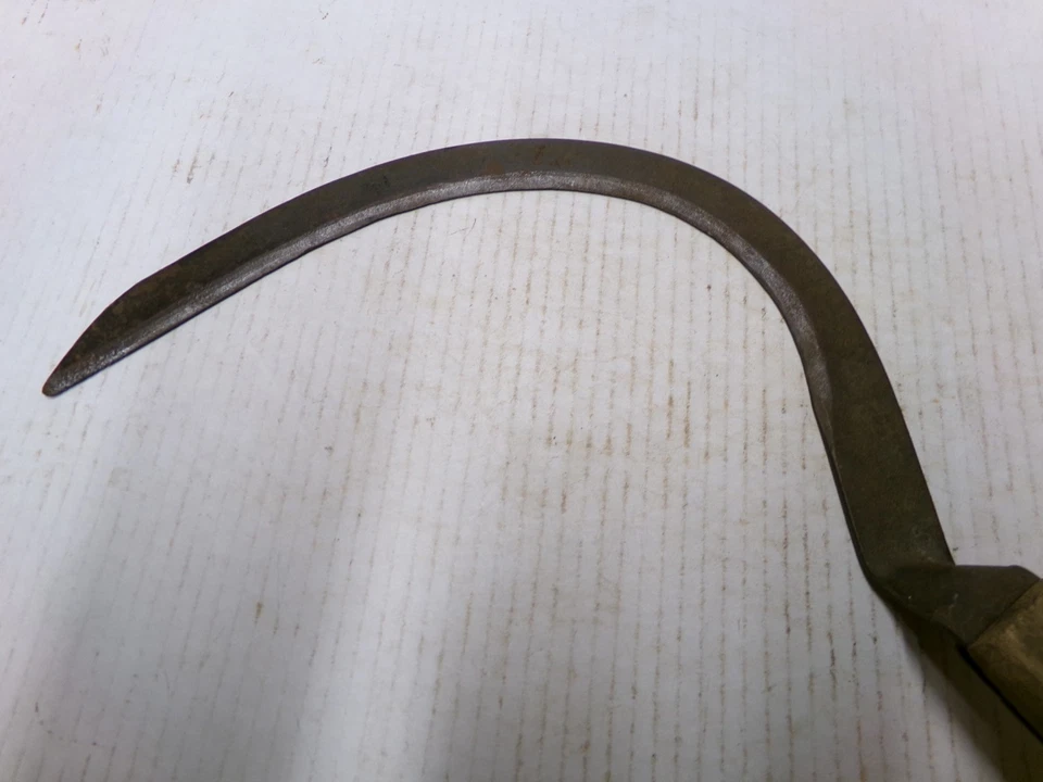 Старинный деревенский фермерский ручной серп ручной инструмент - Изображение 3 из 4