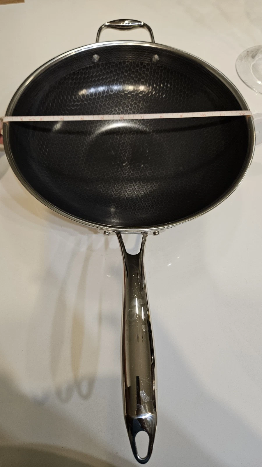 HexClad Hybrid Nonstick Wok 12 Inch Stainless Steel Handle Induction Ready