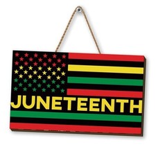 Juneteenth Decorations Happy Juneteenth Door Sign African American 19th June