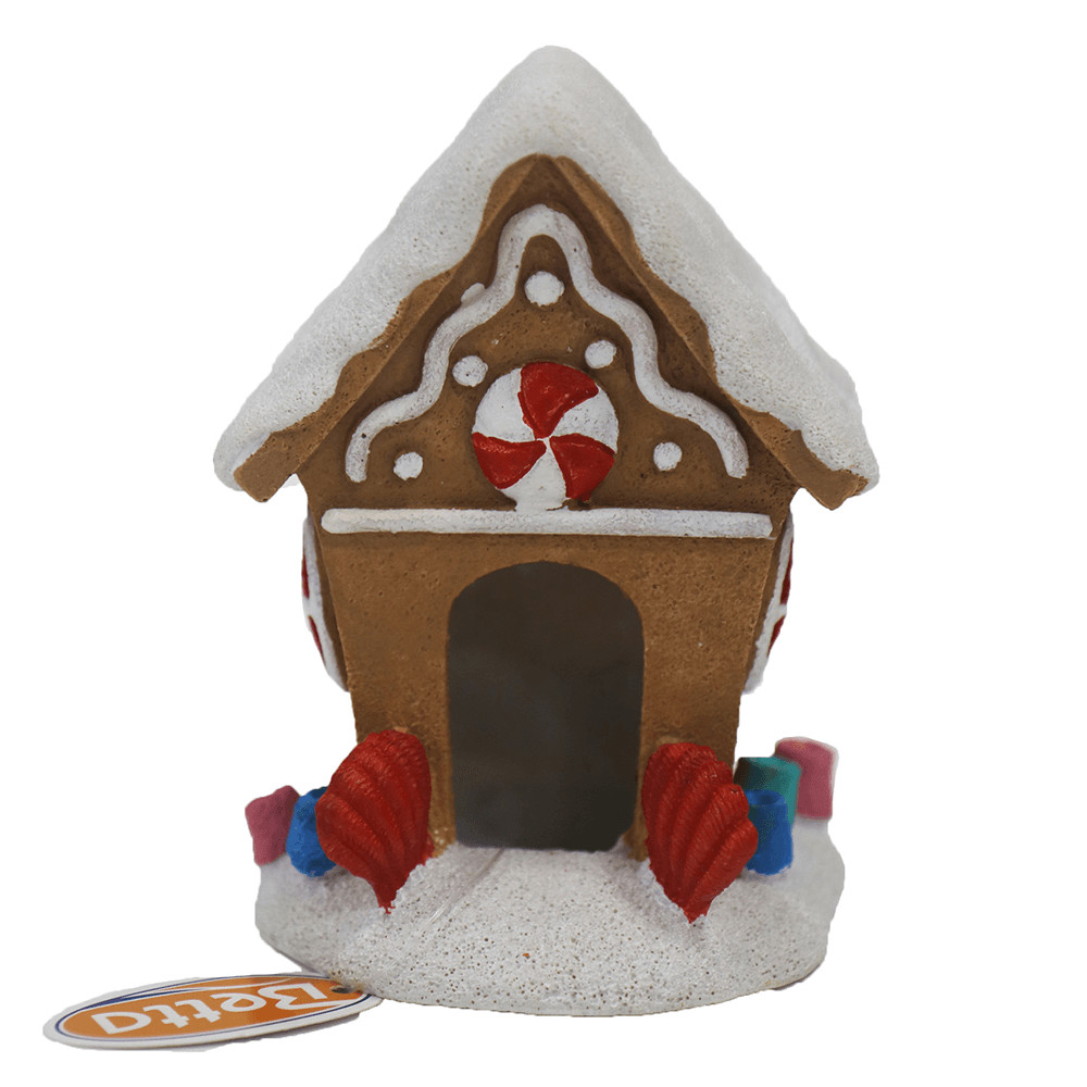 Betta Choice Festive Gingerbread House Aquarium Fish Tank Ornament