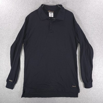 Workrite FR Flame Resistant Long Sleeve Black ARC 8.2 Polo Shirt Mens Medium